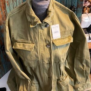 amazing Free People Sage Green Utility Army jacket